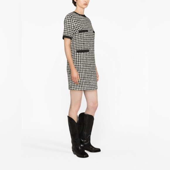 NWT Moncler houndstooth bouclé minidress Sz 48 US 16 $1080 - Picture 2 of 3